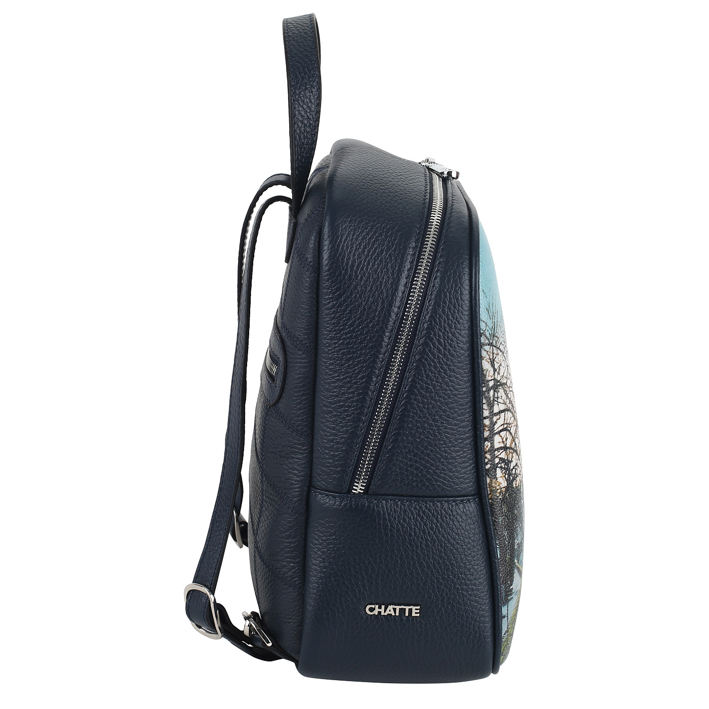 Кожаный рюкзак с принтом Chatte Lille