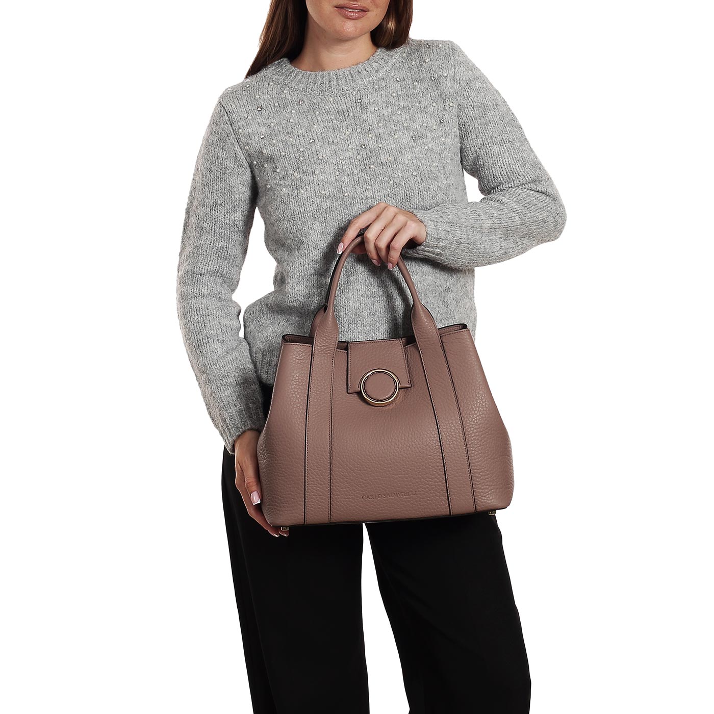 Кожаная сумка Carlo Salvatelli Double