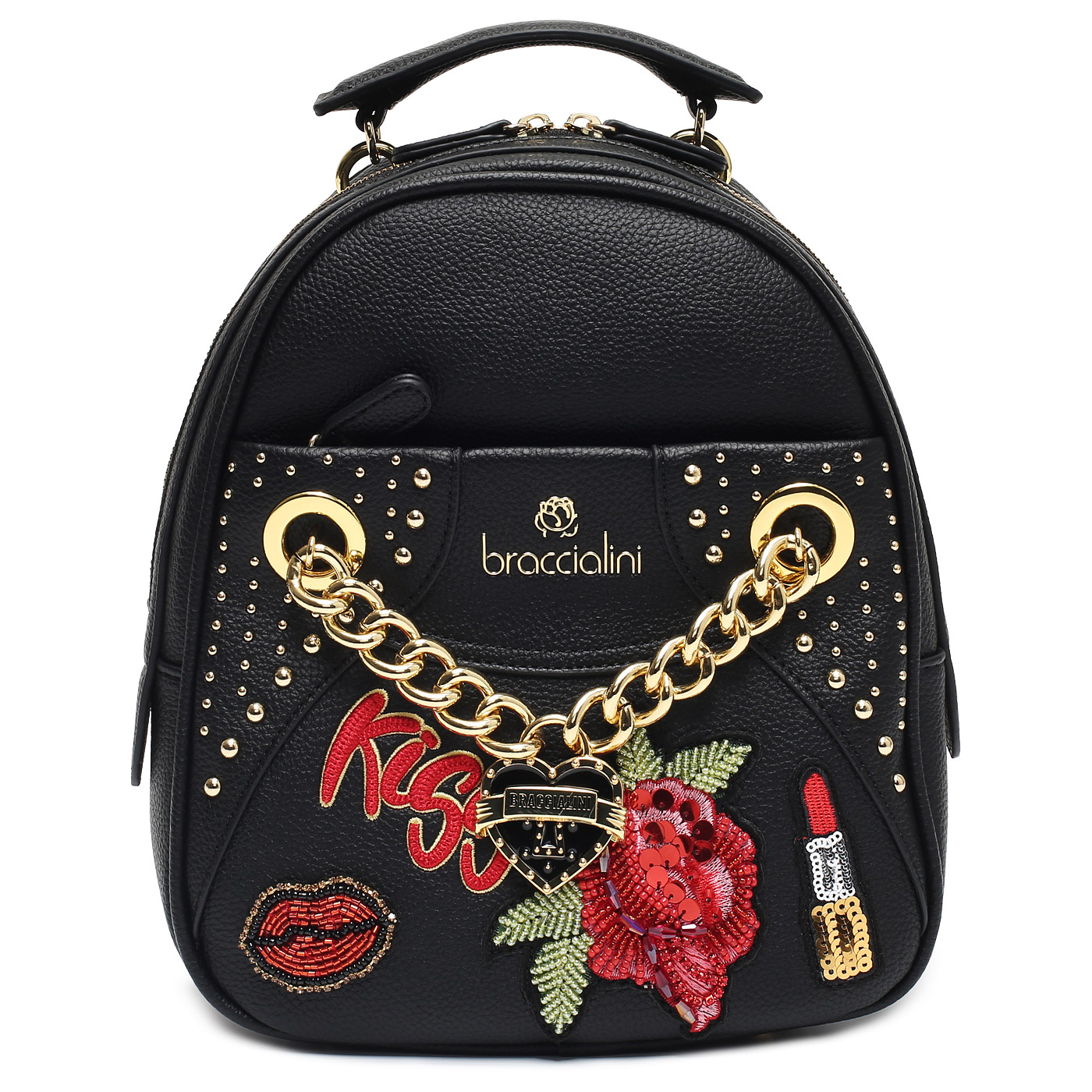 Braccialini Рюкзак с вышивкой и клепками