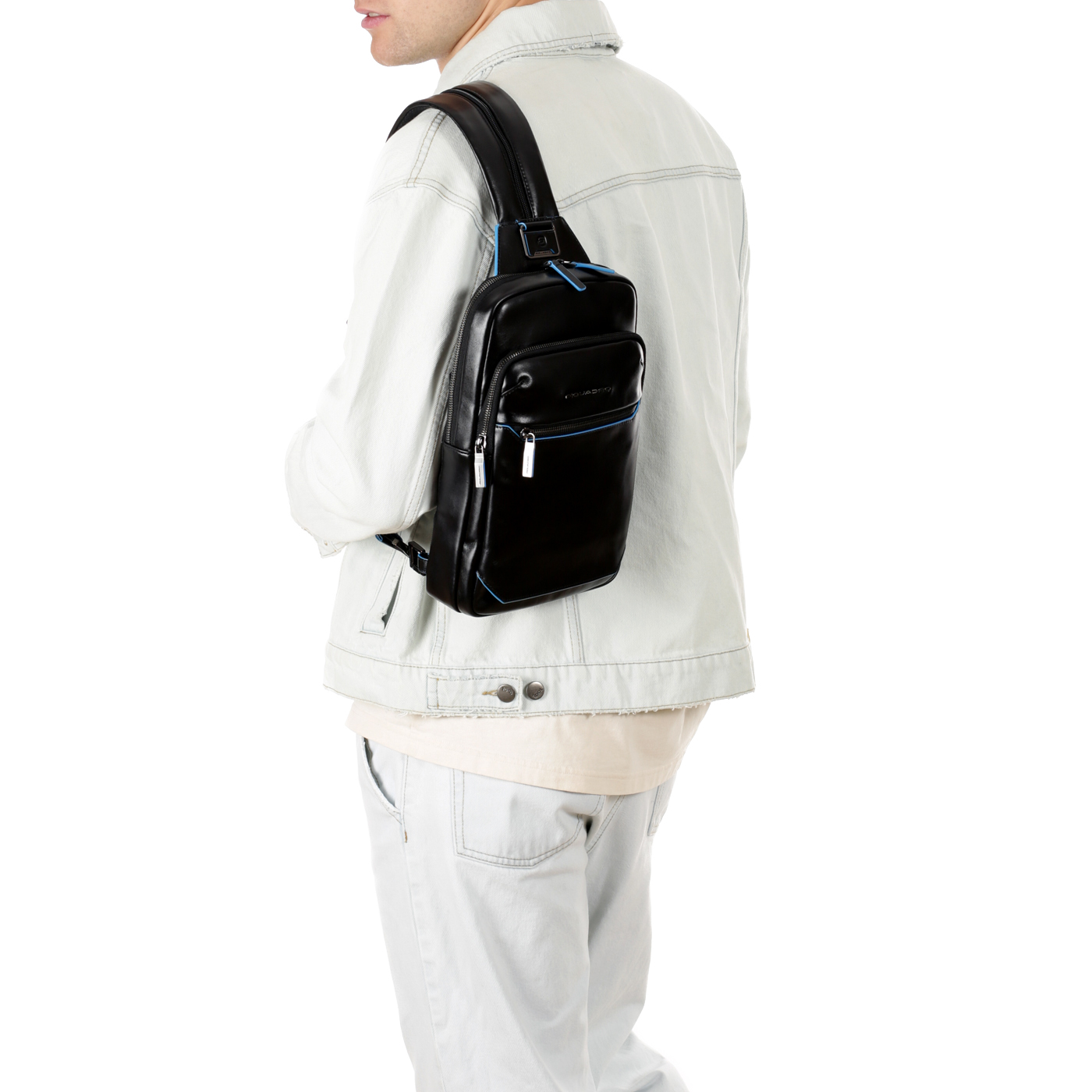 Однолямочный рюкзак Piquadro Blue square