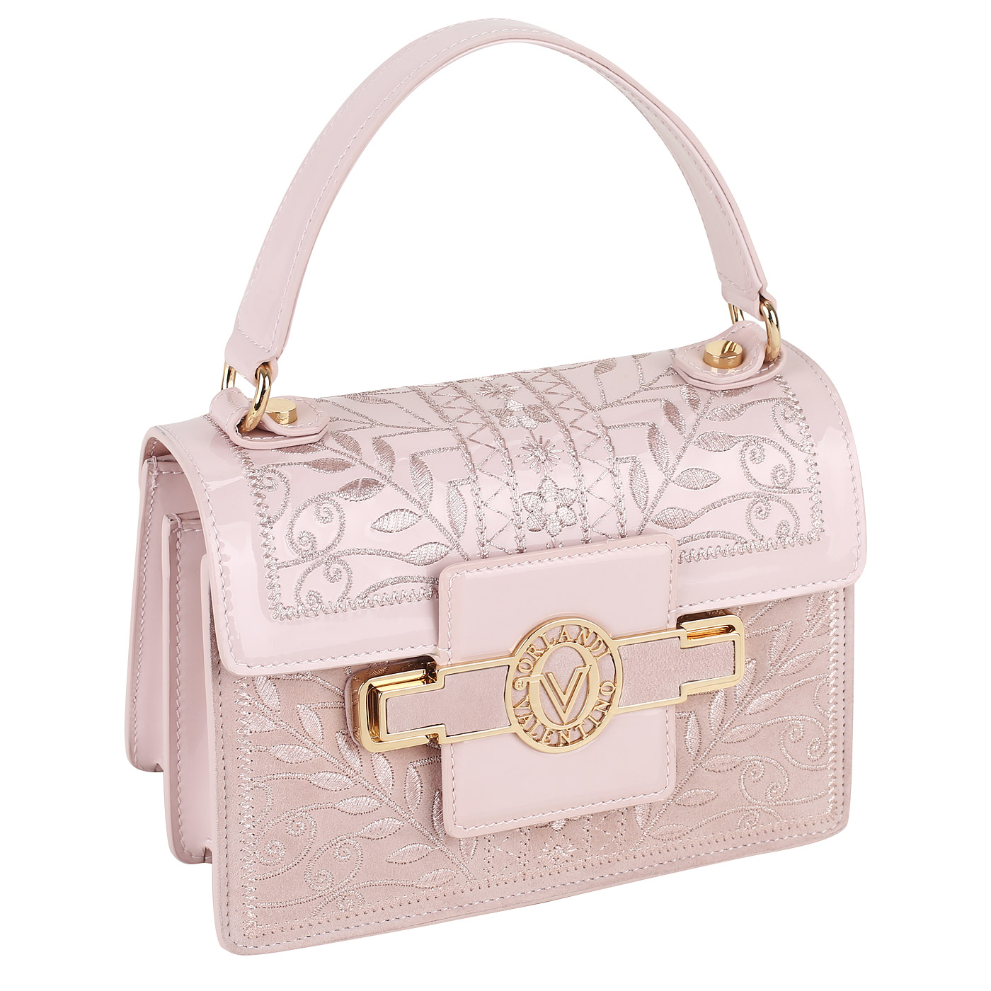 Лакированная сумка с вышивкой Valentino Orlandi Virginia