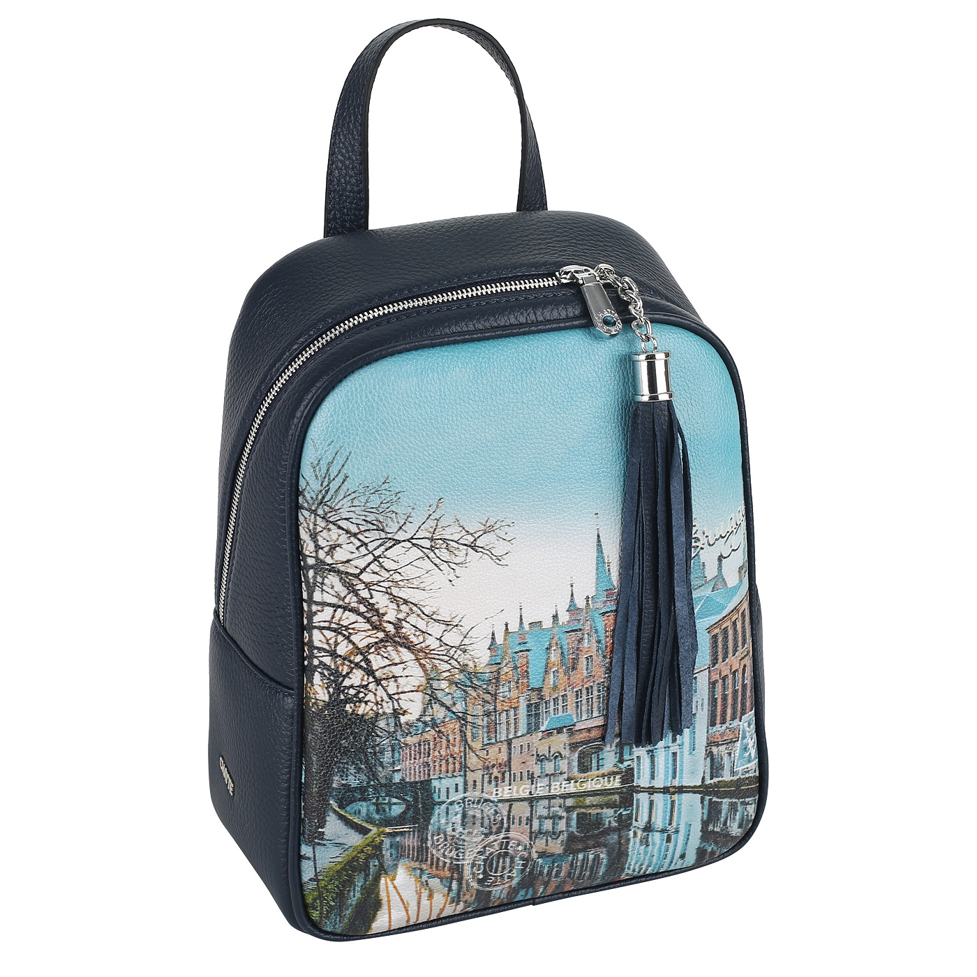 Кожаный рюкзак с принтом Chatte Lille