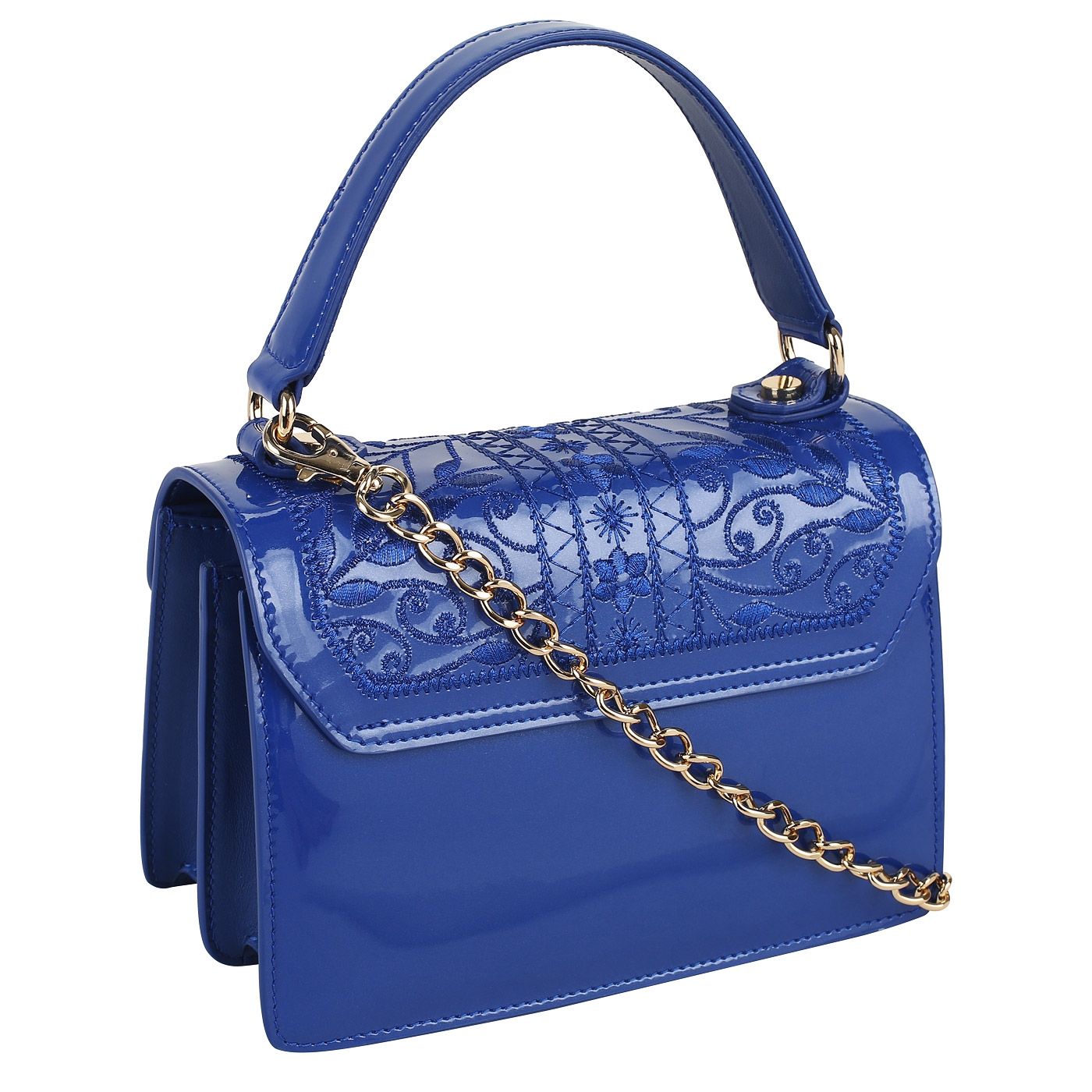 Лакированная сумка с вышивкой Valentino Orlandi Virginia