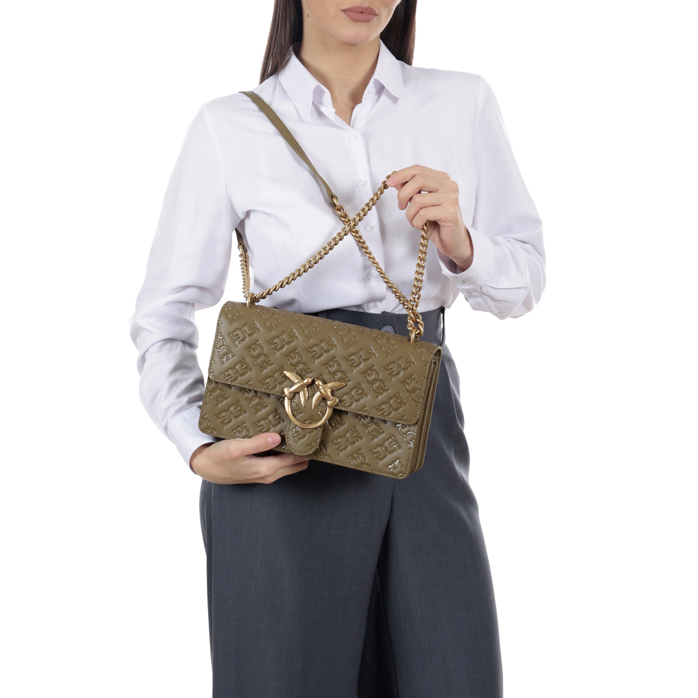 Сумка через плечо с цепочкой Pinko Love One