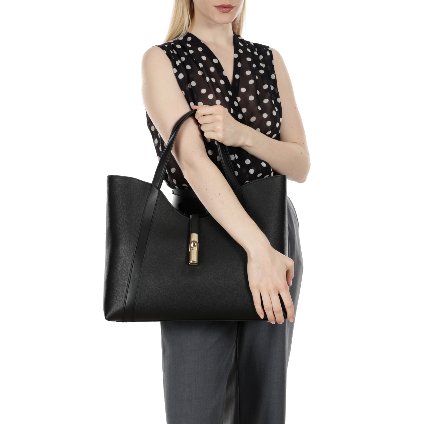 Кожаная сумка Furla Goccia